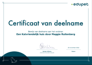 Certificaat een kat vriendelijk huis